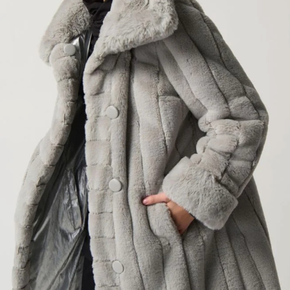Joseph Ribkoff Coat Silver Reversible Puffer Jacket